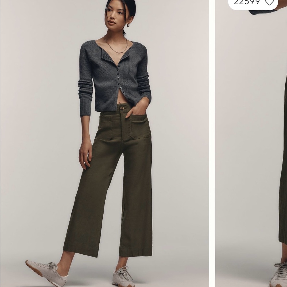 Anthropologie Maeve Colette Cropped in Green